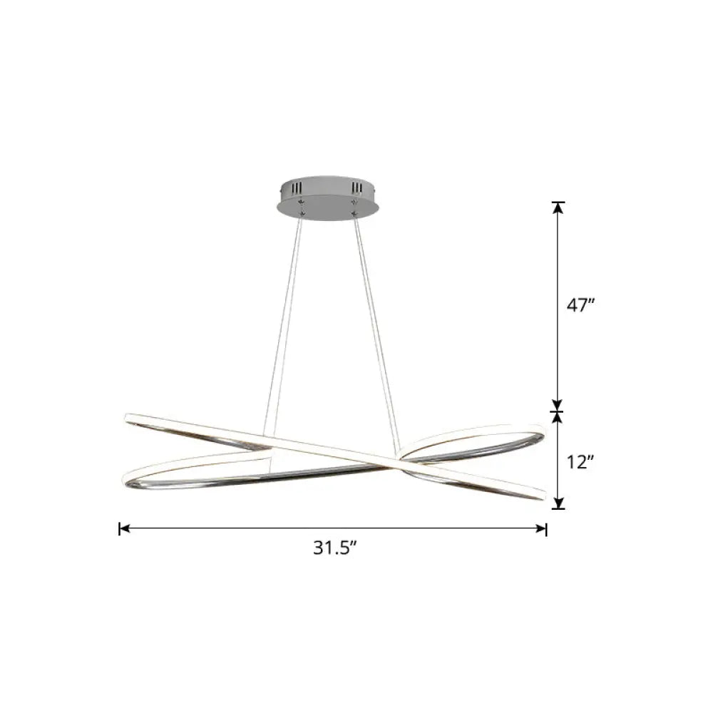 Lámpara colgante LED de aluminio con diseño en espiral: Lámpara colgante artística para mesa de comedor