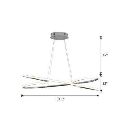 Lámpara colgante LED de aluminio con diseño en espiral: Lámpara colgante artística para mesa de comedor