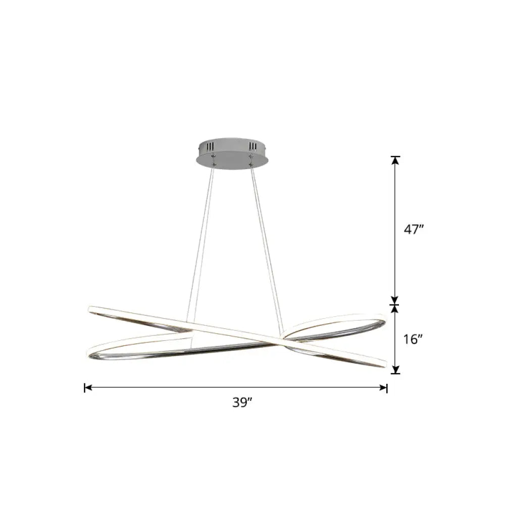 Lámpara colgante LED de aluminio con diseño en espiral: Lámpara colgante artística para mesa de comedor