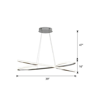 Lámpara colgante LED de aluminio con diseño en espiral: Lámpara colgante artística para mesa de comedor