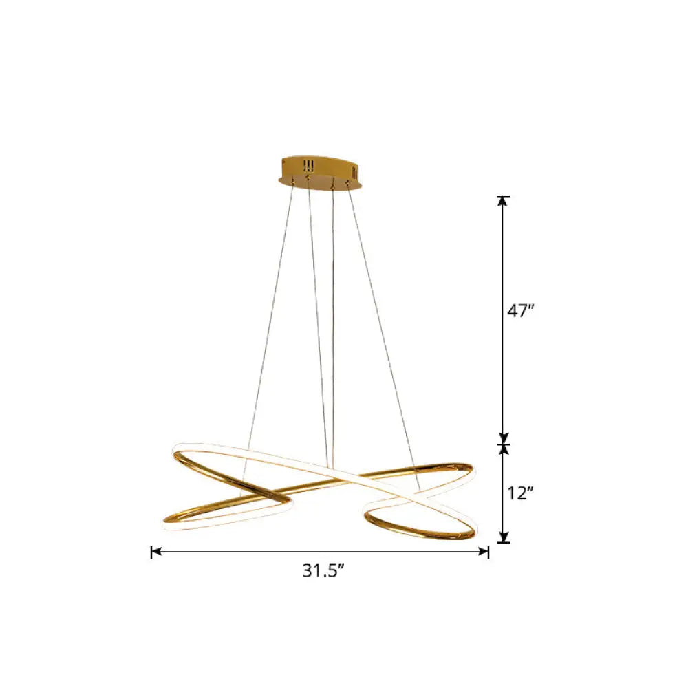 Lámpara colgante LED de aluminio con diseño en espiral: Lámpara colgante artística para mesa de comedor