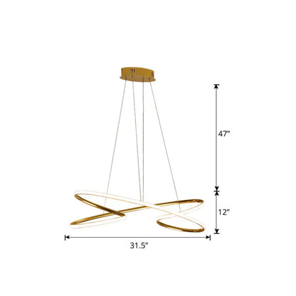 Lámpara colgante LED de aluminio con diseño en espiral: Lámpara colgante artística para mesa de comedor