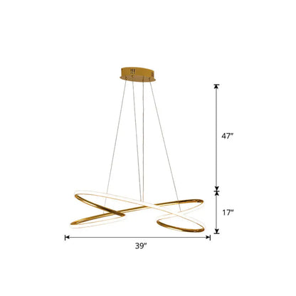 Lámpara colgante LED de aluminio con diseño en espiral: Lámpara colgante artística para mesa de comedor