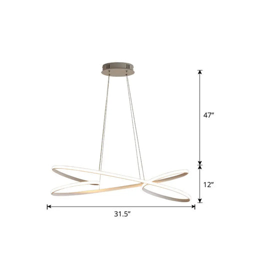 Lámpara colgante LED de aluminio con diseño en espiral: Lámpara colgante artística para mesa de comedor