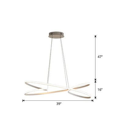 Lámpara colgante LED de aluminio con diseño en espiral: Lámpara colgante artística para mesa de comedor