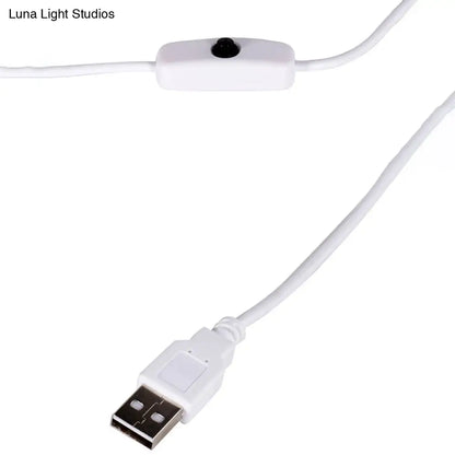 Lámpara de mesa USB de aluminio - Foco LED Sunset Glow en negro para iluminación contemporánea de dormitorios