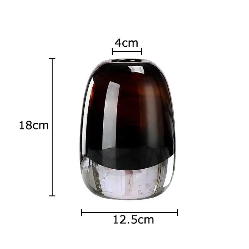 A decorbites delicate glass vase 18cm tall with dark amber to clear gradient for living room floral decor