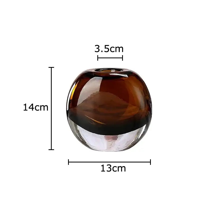 A sleek decorbites delicate glass vase with deep amber gradient for living room floral decor