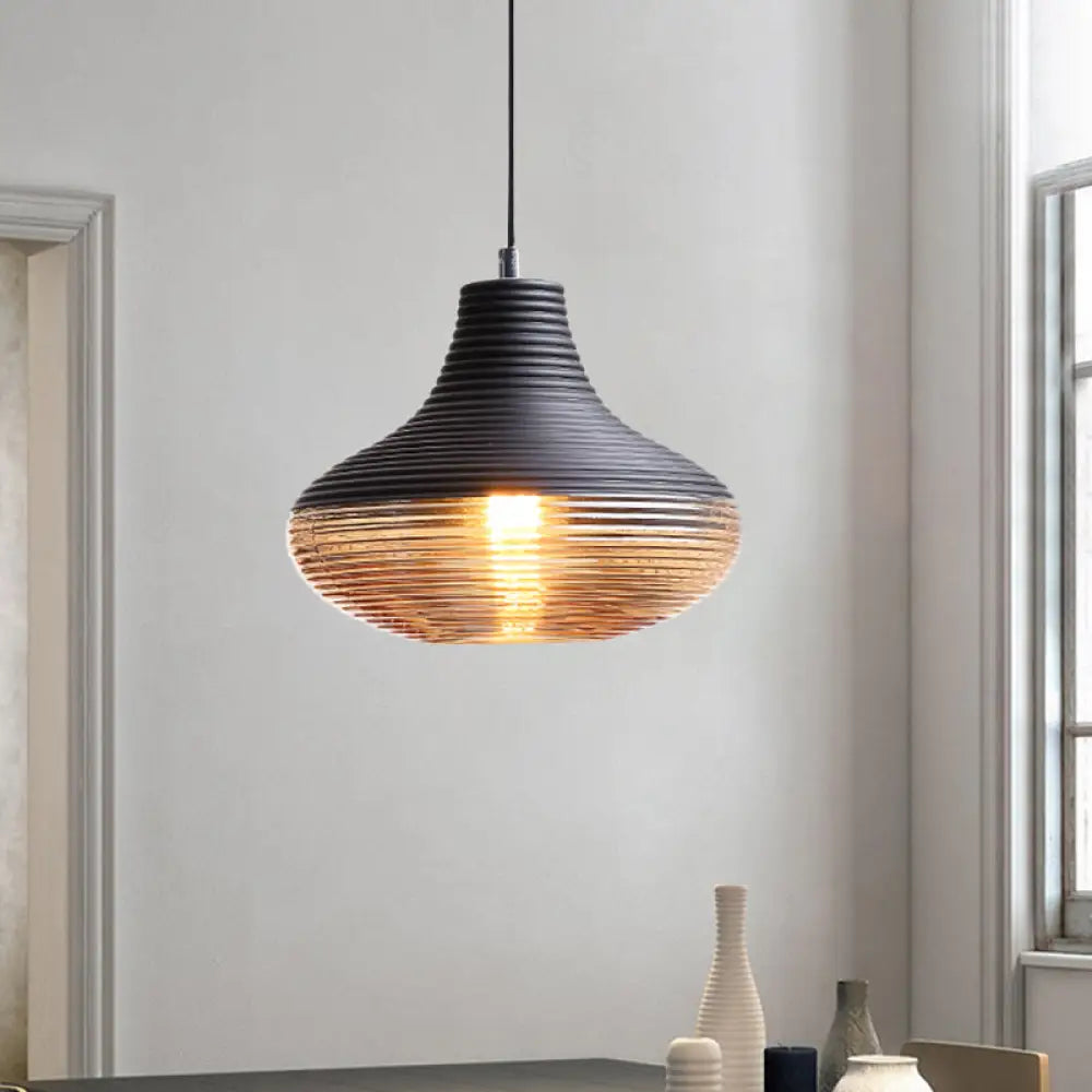 Amber Glass Contemporary Pendant Light for Hotel Dining Table