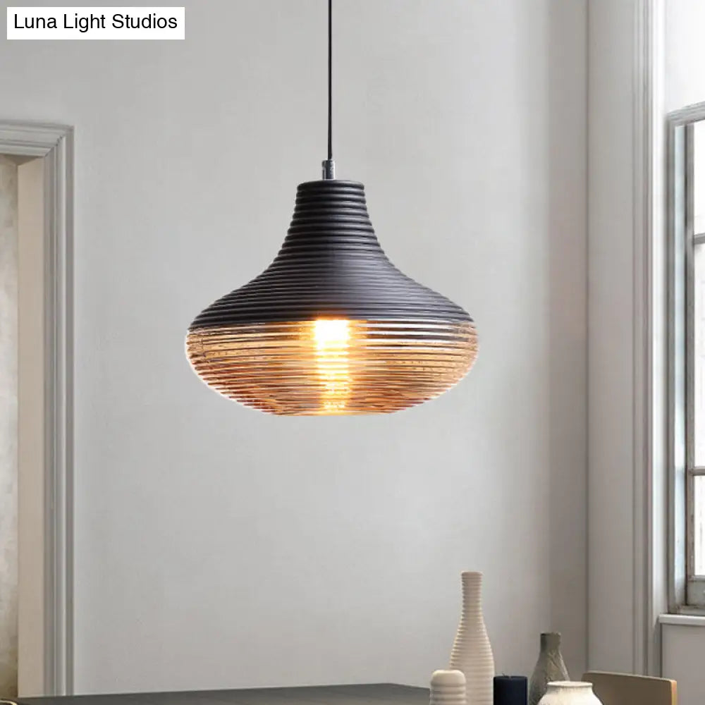 Amber Glass Contemporary Pendant Light for Hotel Dining Table