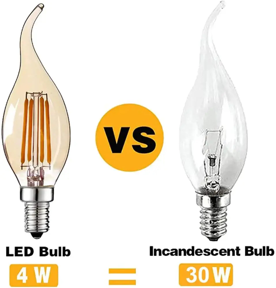 Amber glass dimmable led filament bulb 10 pack with warm tone decorbites dimmable led candle light bulbs