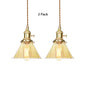 Amber Ruffle Glass Pendant Lamp - Retro Flared Style, 1-Light Ceiling Hanging Light for Kitchen