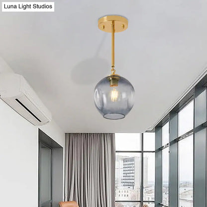 DecorBites™ DecorBites™ Amber/Smoke Gray Glass Semi Flush Light Fixture - Nordic Ceiling Flush Mount for Hallway - 1-Light