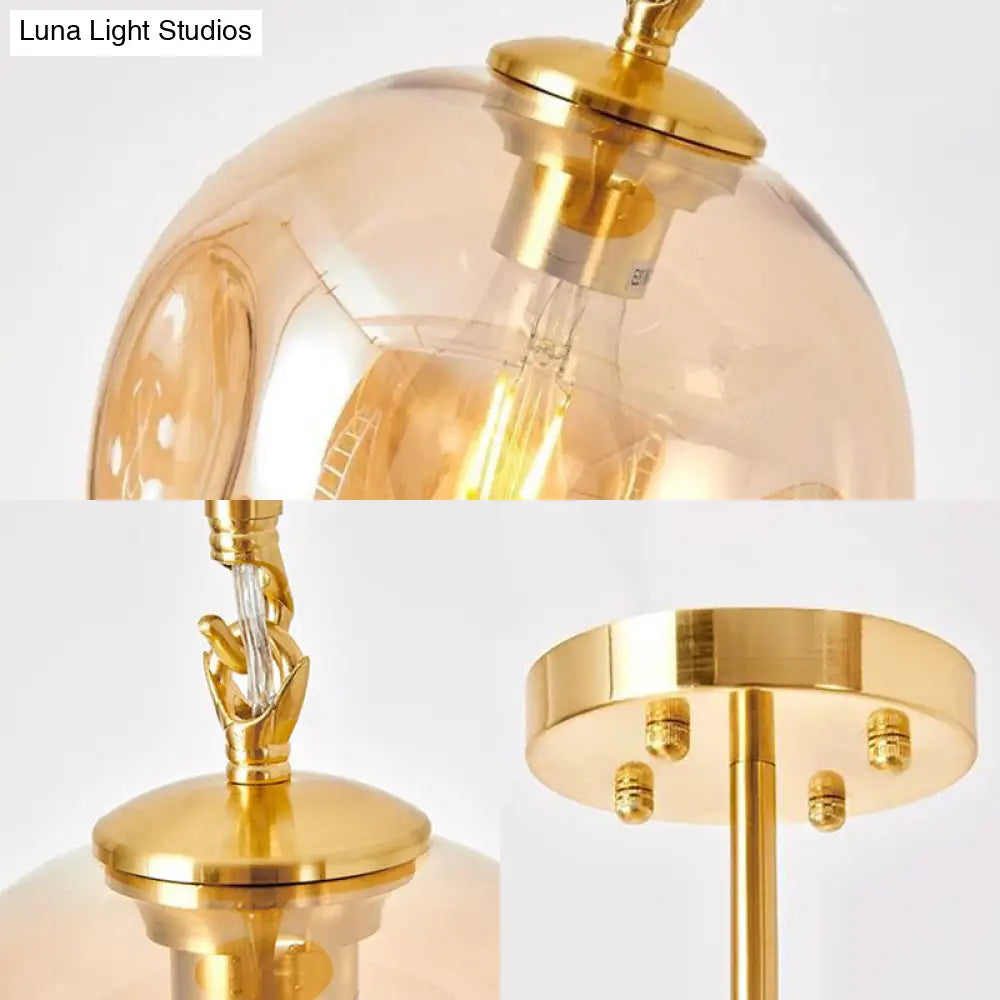 DecorBites™ DecorBites™ Amber/Smoke Gray Glass Semi Flush Light Fixture - Nordic Ceiling Flush Mount for Hallway - 1-Light