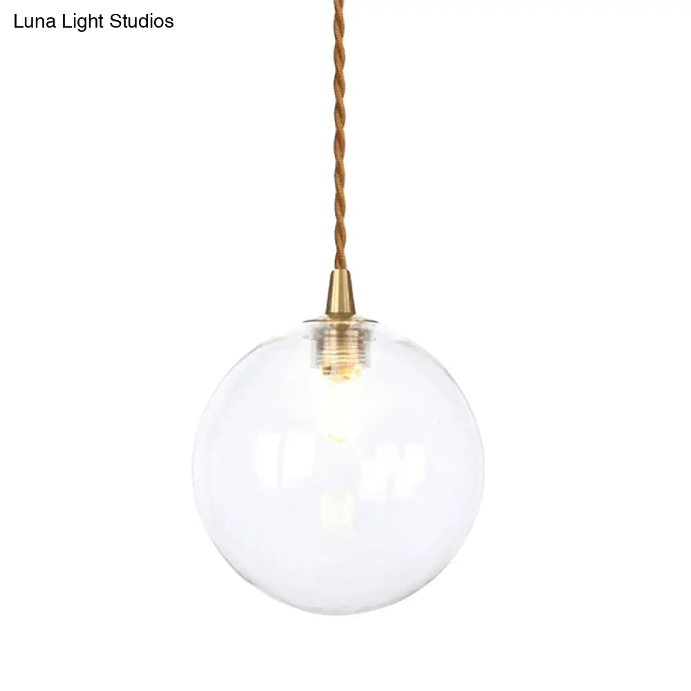 Amber/White/Red Macaron Glass Pendant Light Fixture - 1 Light Suspension Light with Rope for Bedroom