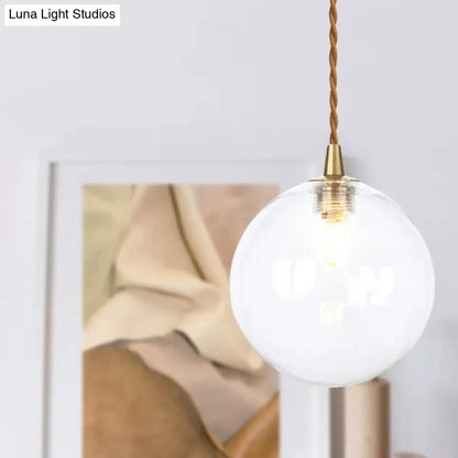 Amber/White/Red Macaron Glass Pendant Light Fixture - 1 Light Suspension Light with Rope for Bedroom