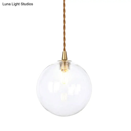 Amber/White/Red Macaron Glass Pendant Light Fixture - 1 Light Suspension Light with Rope for Bedroom