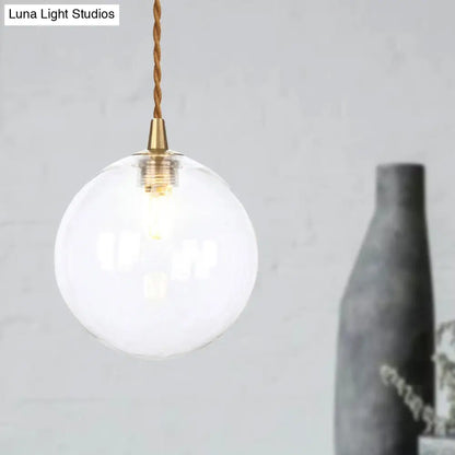 Amber/White/Red Macaron Glass Pendant Light Fixture - 1 Light Suspension Light with Rope for Bedroom