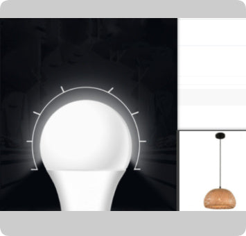 White led light bulb with a modern design and warm glow.