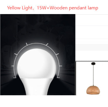 American Garden bamboo woven chandelier pendant lamp with 15w yellow light wooden pendant lamp for restaurant use