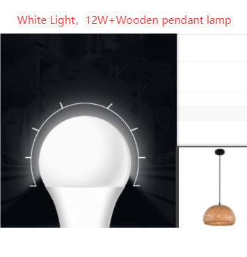 American garden bamboo woven chandelier pendant lamp 12w white light wooden pendant lamp for restaurant lighting