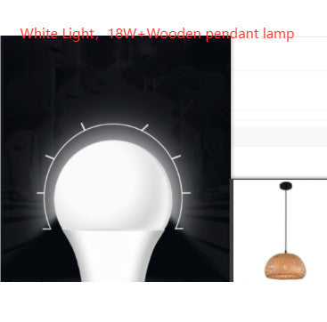 American garden bamboo woven chandelier pendant lamp with 18w white light wooden design for southeast asia restaurant use