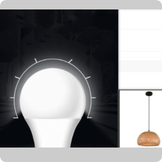 White led light bulb with wooden pendant design.