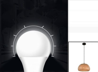 White led light bulb with frosted glass and black base, designed for energy efficiency.