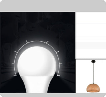 White led light bulb with a modern design and black base.