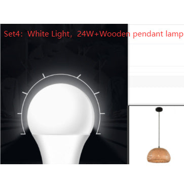24w white light wooden pendant lamp with a modern design.