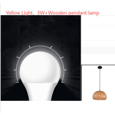 American garden bamboo woven chandelier 3w yellow light wooden pendant lamp with modern design for restaurant use
