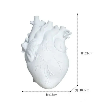 Anatomy Heart Vase - Unique Valentine’s Day Gift - white M 21cm - Vase