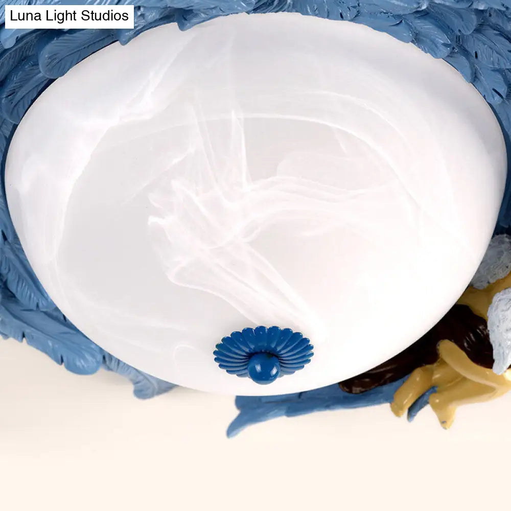 DecorBites™ DecorBites™ Angel Child Resin Wing Flush Mount Ceiling Lamp - Perfect for Romantic Bedroom Lighting