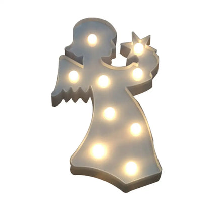 Lámpara de noche LED con forma de ángel: Iluminación nocturna de pared creativa de plástico para la habitación de las niñas