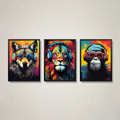 Animal Headphones Gaming Posters for Teens - Posters