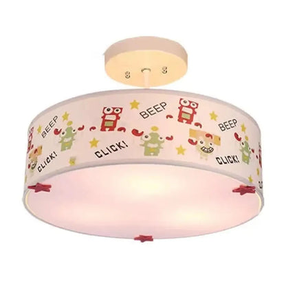 DecorBites™ DecorBites™ Animal Nursery Acrylic Drum Semi Flushmount Ceiling Light