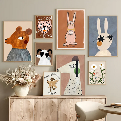 Animal Print Rainbow Movie Posters for Wall Decor - Posters