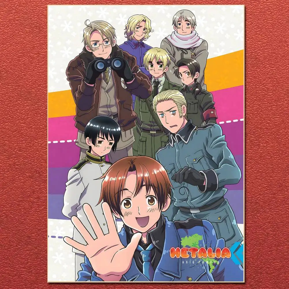 Anime cartoon hetalia canvas painting poster featuring vibrant hetalia axis powers characters for home decor gift