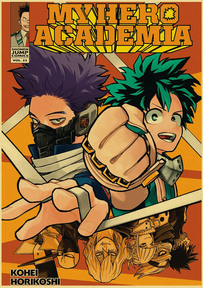 Anime Poster Collection - Vintage Kraft Paper Prints - Posters