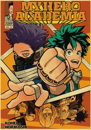 Decorbites anime poster collection featuring my hero academia and chainsaw man with vibrant colors and high-quality print