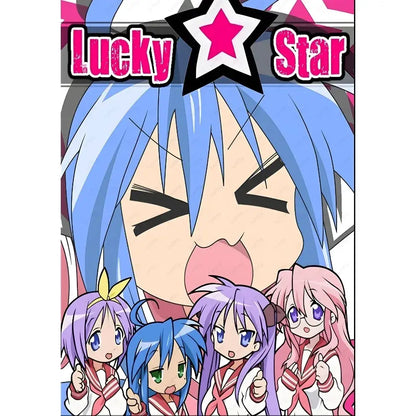 Decorbites™ anime lucky star girl poster features a blue-haired character and four smaller school uniform girls in cute design