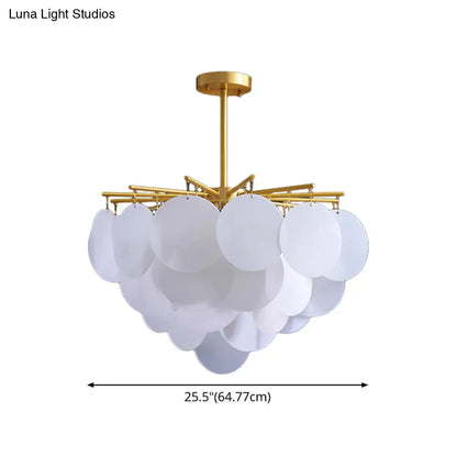 ديكوربايتس™ أنيا - ثريا حديثة من النحاس الأبيض بتصميم أقراص متدرجة لسقف غرفة الطعام