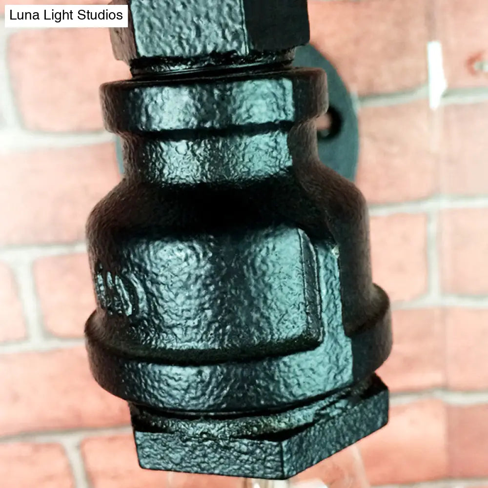 ديكوربايتس™ مصباح حائط عتيق بإضاءة واحدة للمطاعم مزود بصمام زخرفي - إضاءة حائط من أنابيب السباكة والحديد