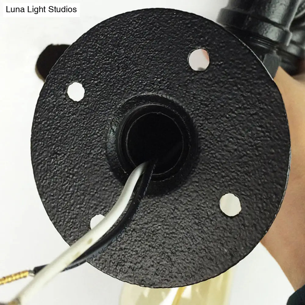 ديكوربايتس™ مصباح حائط عتيق بإضاءة واحدة للمطاعم مزود بصمام زخرفي - إضاءة حائط من أنابيب السباكة والحديد