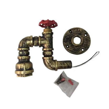 ديكوربايتس™ مصباح حائط عتيق بإضاءة واحدة للمطاعم مزود بصمام زخرفي - إضاءة حائط من أنابيب السباكة والحديد