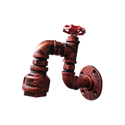 ديكوربايتس™ مصباح حائط عتيق بإضاءة واحدة للمطاعم مزود بصمام زخرفي - إضاءة حائط من أنابيب السباكة والحديد