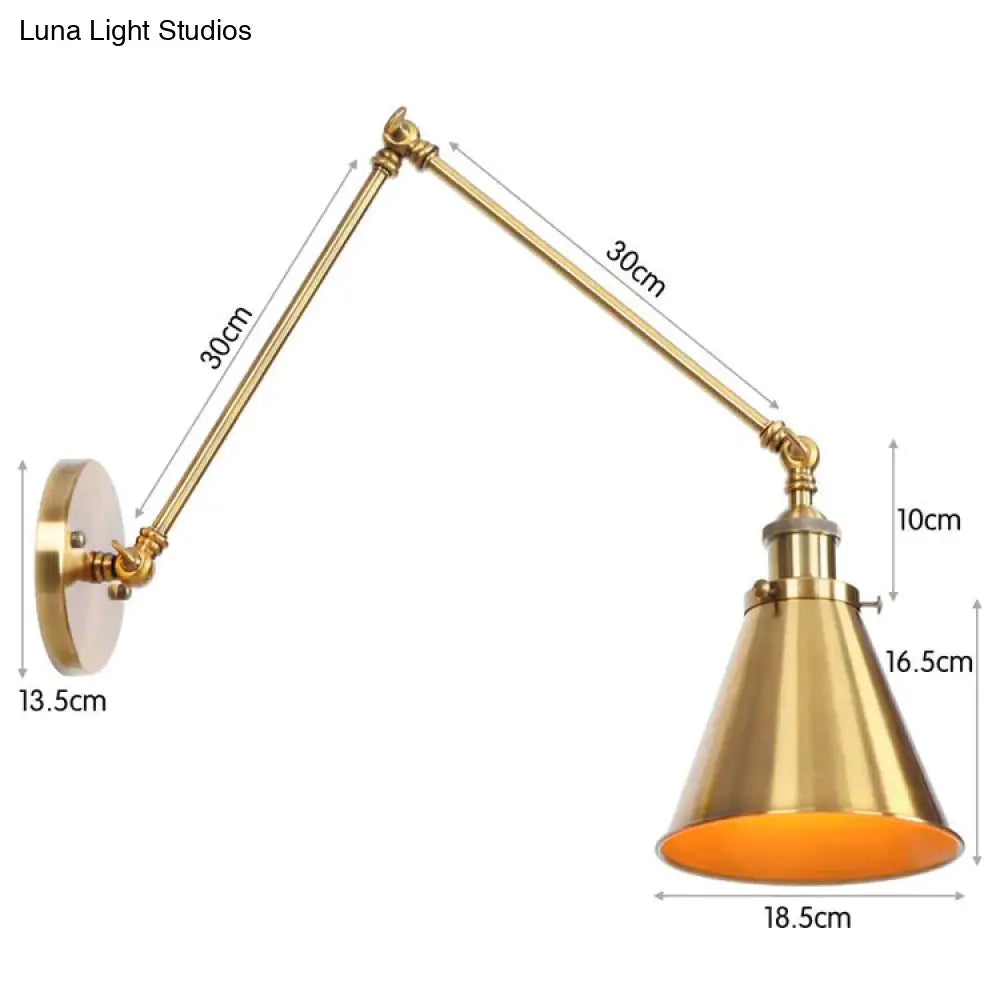 ديكوربايتس™ مصباح حائط عتيق قابل للتعديل باللون الأسود والنحاسي