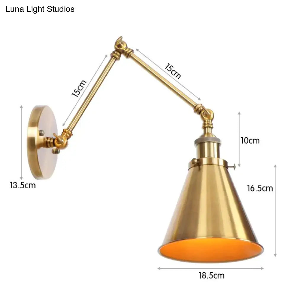 ديكوربايتس™ مصباح حائط عتيق قابل للتعديل باللون الأسود والنحاسي