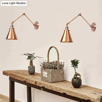 ديكوربايتس™ مصباح حائط عتيق قابل للتعديل باللون الأسود والنحاسي