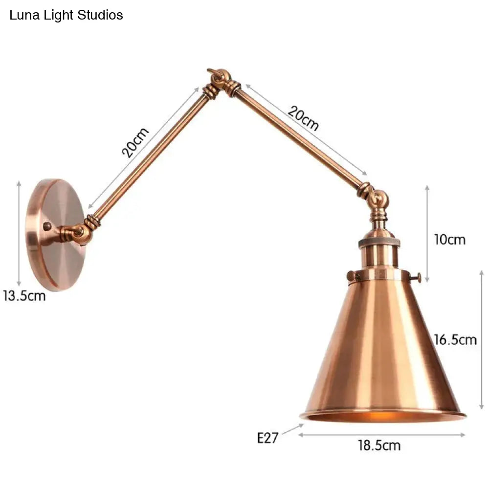 ديكوربايتس™ مصباح حائط عتيق قابل للتعديل باللون الأسود والنحاسي